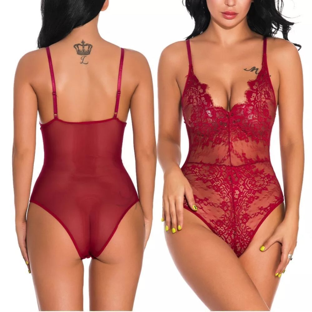 Sexy Lingerie for Womens Teddy Babydoll Bodysuit L